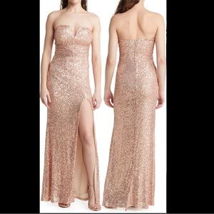 LNL (Love, Nickie Lew) Sequin Strapless Gown - size Small ✨